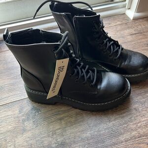 No Boundaries Black Memory Foam Combat Boots